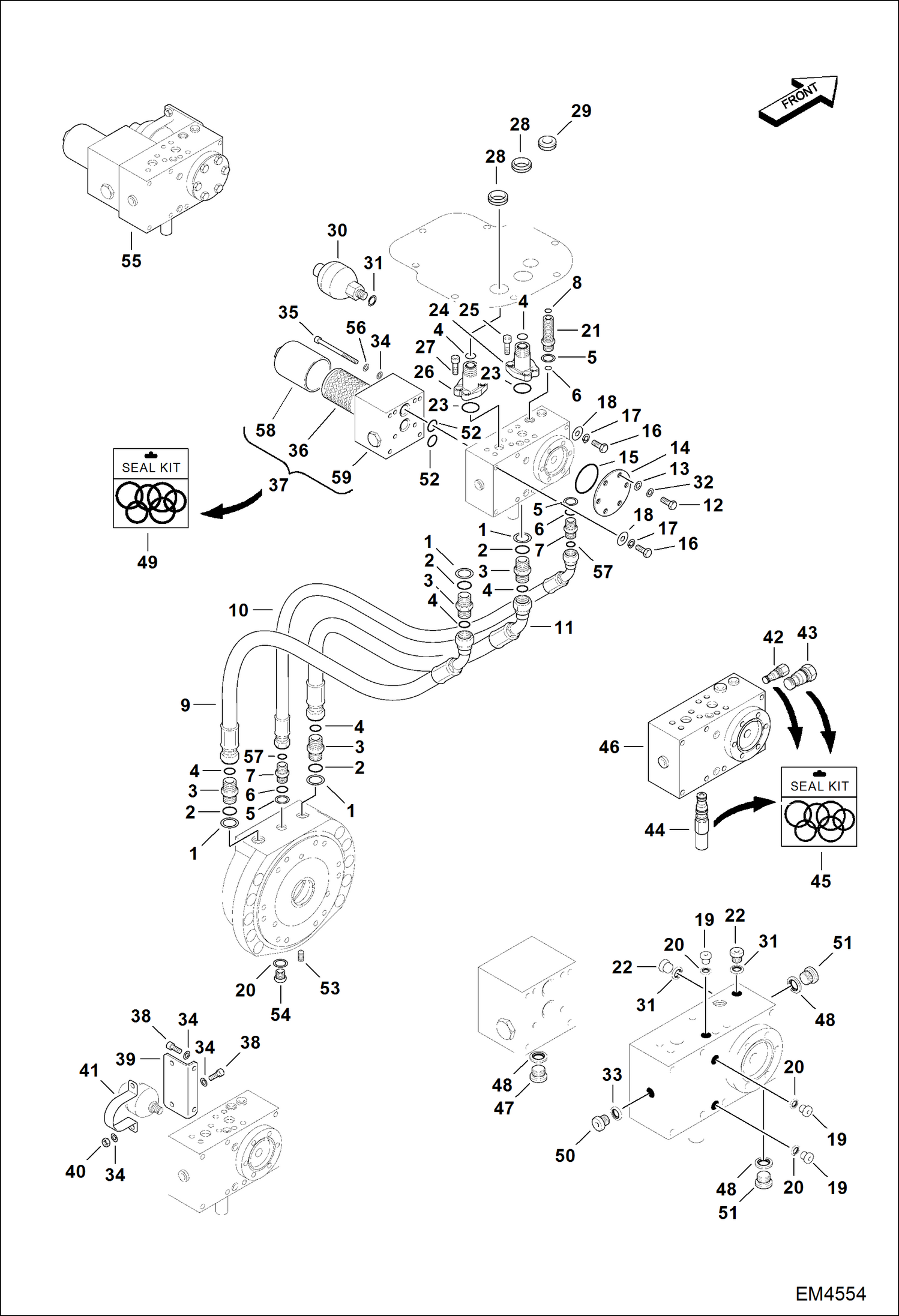 РОТОРНЫЕ ФРЕЗЫ (СХЕМА ГИДРАВЛИЧЕСКОЙ СИСТЕМЫ) (СЕРИЙНЫЙ НОМЕР AS9V00101 И ВЫШЕ)