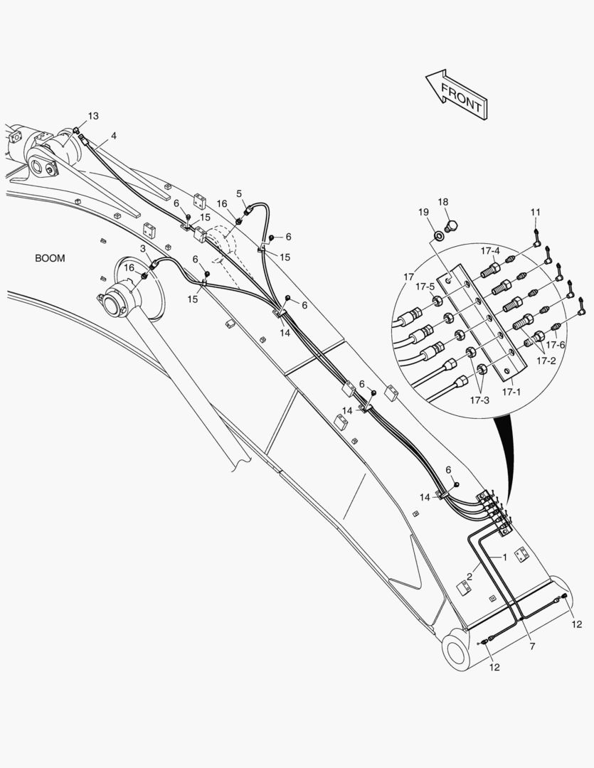 ТРУБОПРОВОД СМАЗОЧНОЙ СИСТЕМЫ - СТРЕЛА 6.5 м