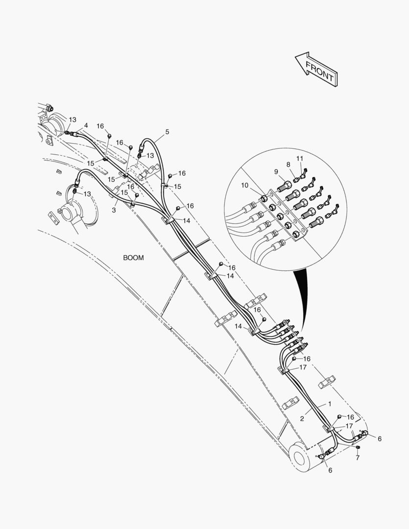 ТРУБОПРОВОД СМАЗОЧНОЙ СИСТЕМЫ - СТРЕЛА 4.6 м