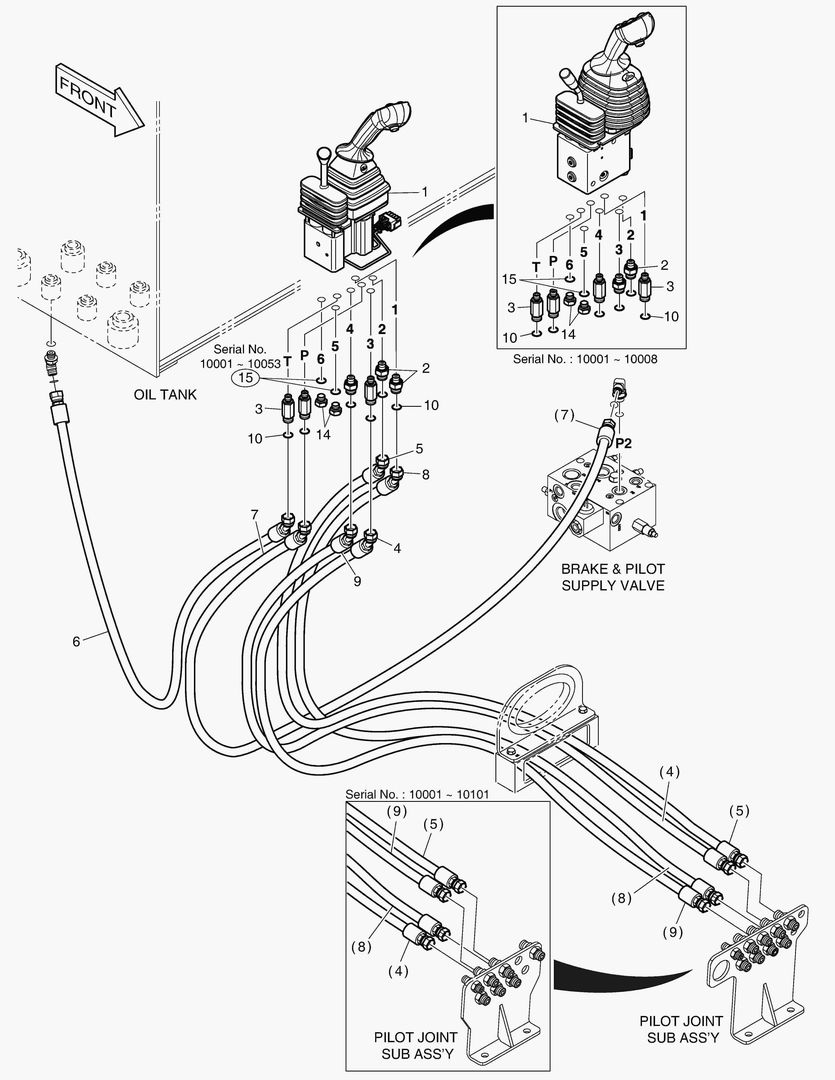 Схема ТРУБОПРОВОД СЕРВОУПРАВЛЕНИЯ - 2 КАТУШКИ