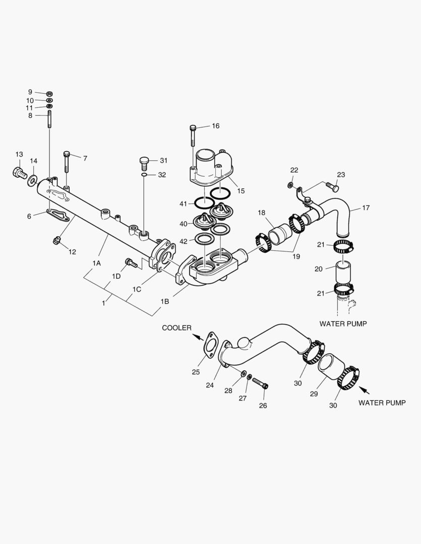 Схема ТРУБА ВОДЯНОГО ОХЛАЖДЕНИЯ