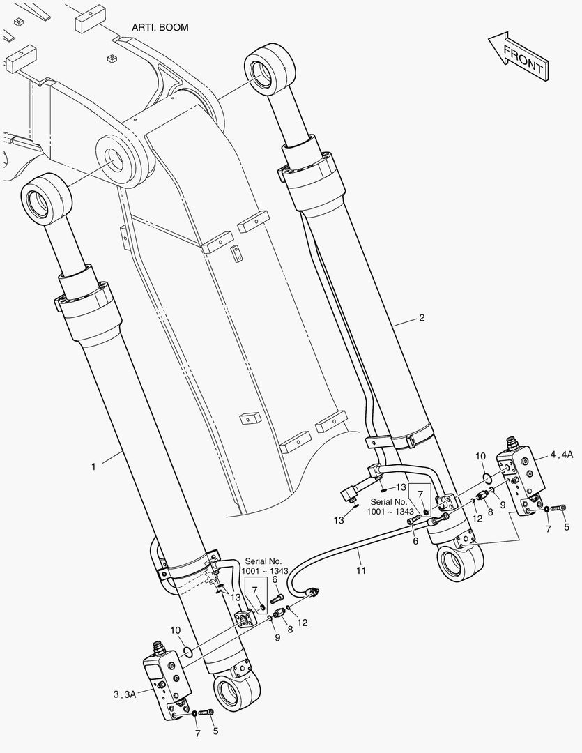 ТРУБОПРОВОД ШАРНИРНОЙ СТРЕЛЫ - ГИДРОЗАМОК СТРЕЛЫ