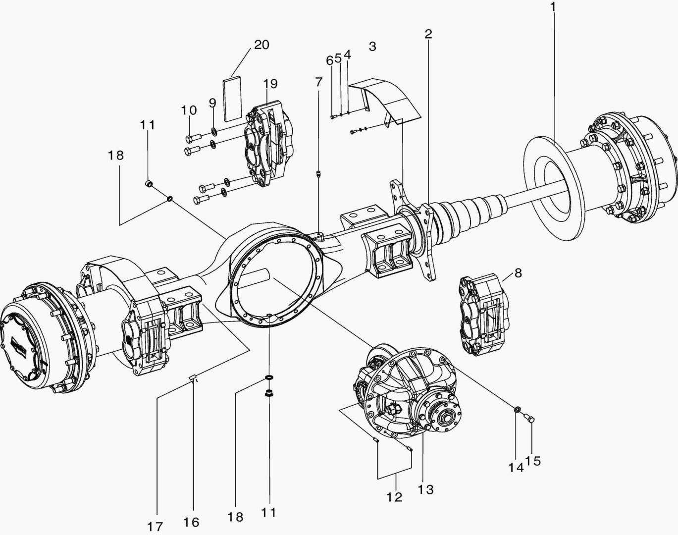 3220 AXLE ASS`Y - FRONT AND REAR AXLE(DISD)