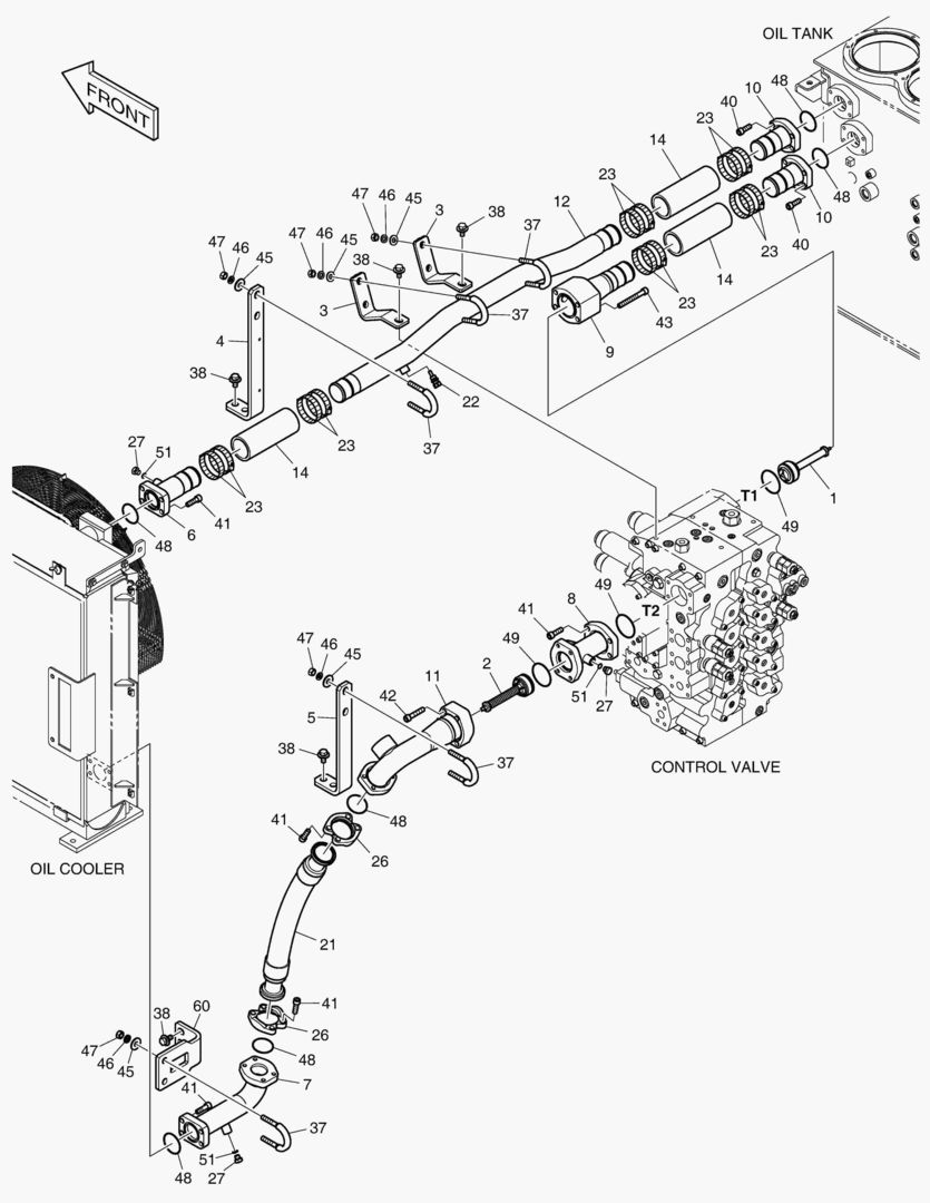 Схема ТУБОПРОВОД МАСЛЯНОГО РАДИАТОРА(2)