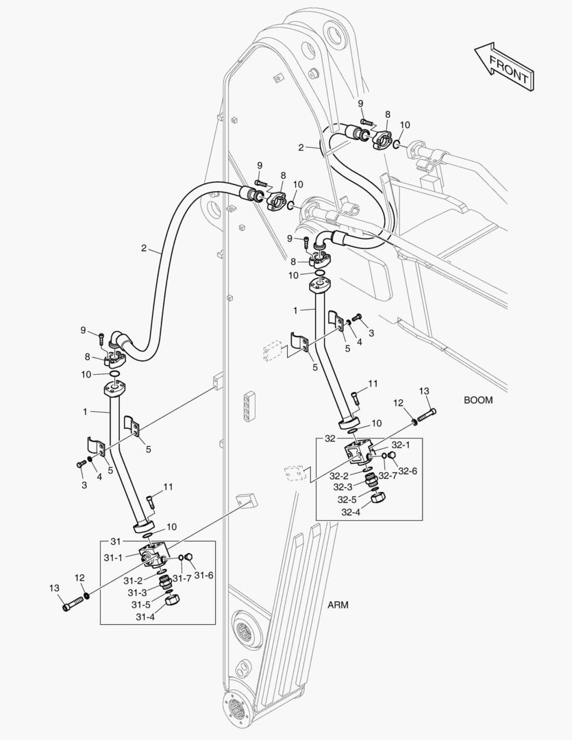 6250 ARM PIPING - ONE & TWO WAY(ARM 3.1m)