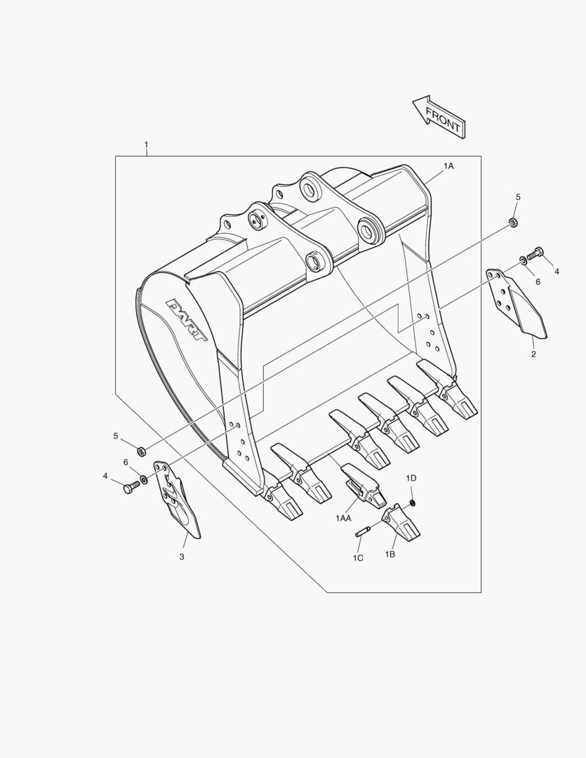 6460 BUCKET ASS`Y - 1.49mВі(63`) - SIDE PIN
