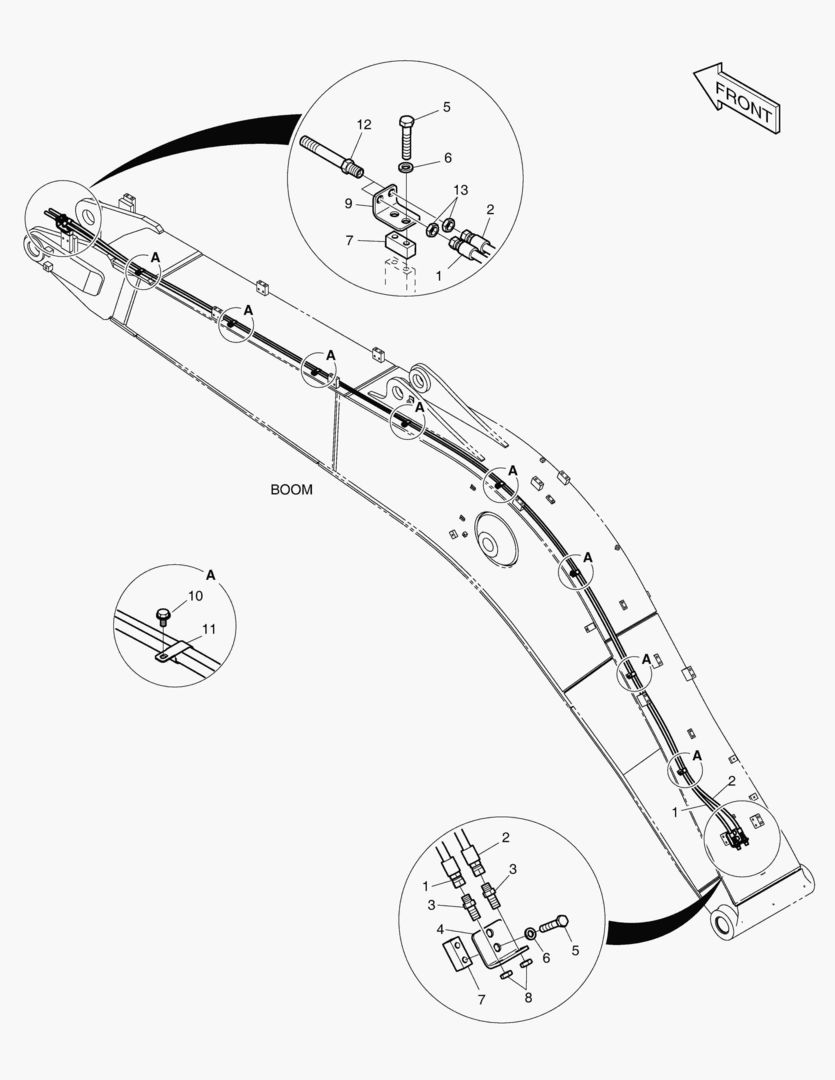 ГИДРОСИСТЕМА СТРЕЛЫ - СТРЕЛА 5.7 м(БЫСТРОУСТАНАВЛИВАЕМЫЙ ФИКСАТОР)
