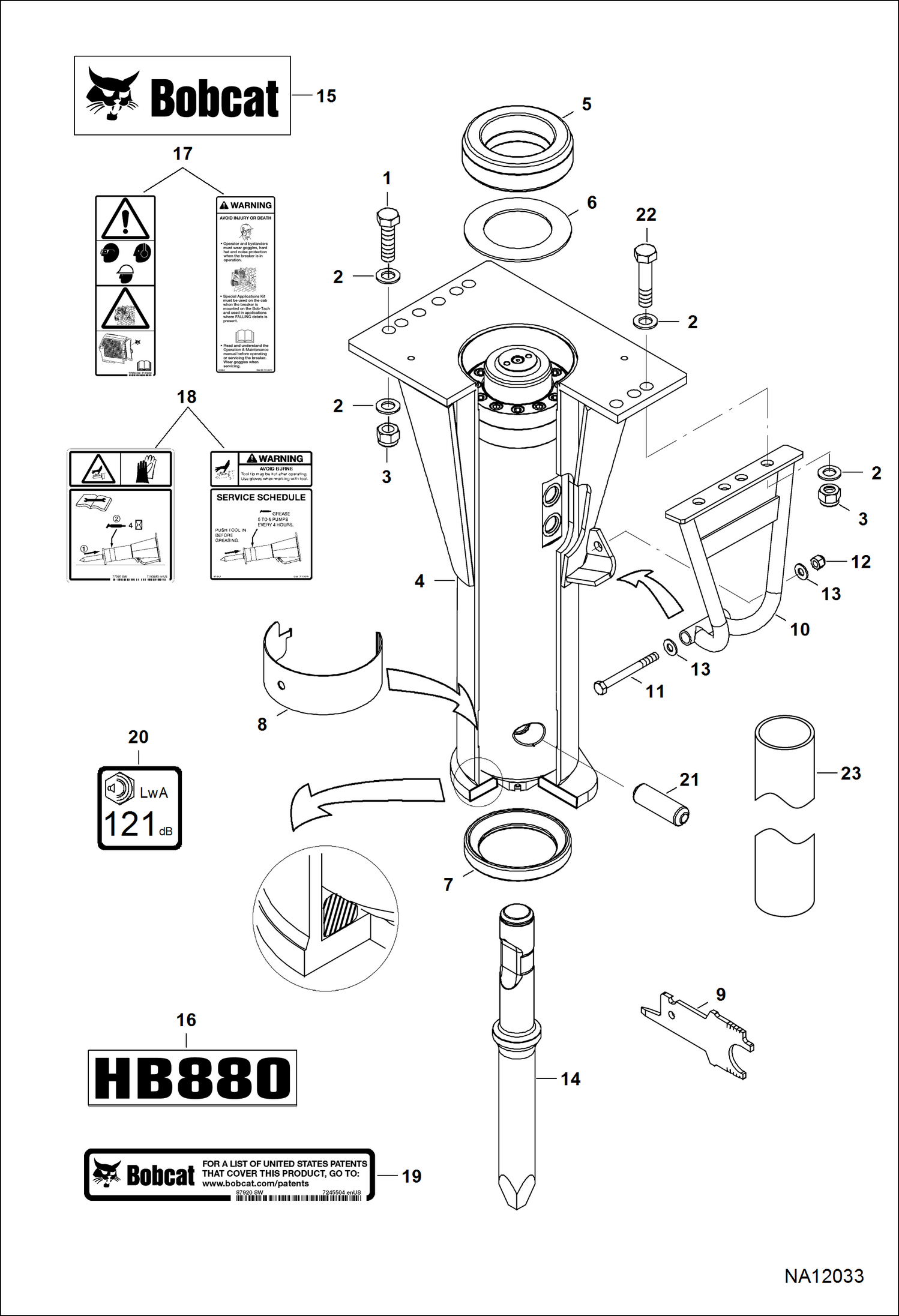 ГИДРОМОЛОТ (РАМА ШАССИ И КРЕПЕЖНЫЕ ДЕТАЛИ) (HB880 A00X20001 И ВЫШЕ)