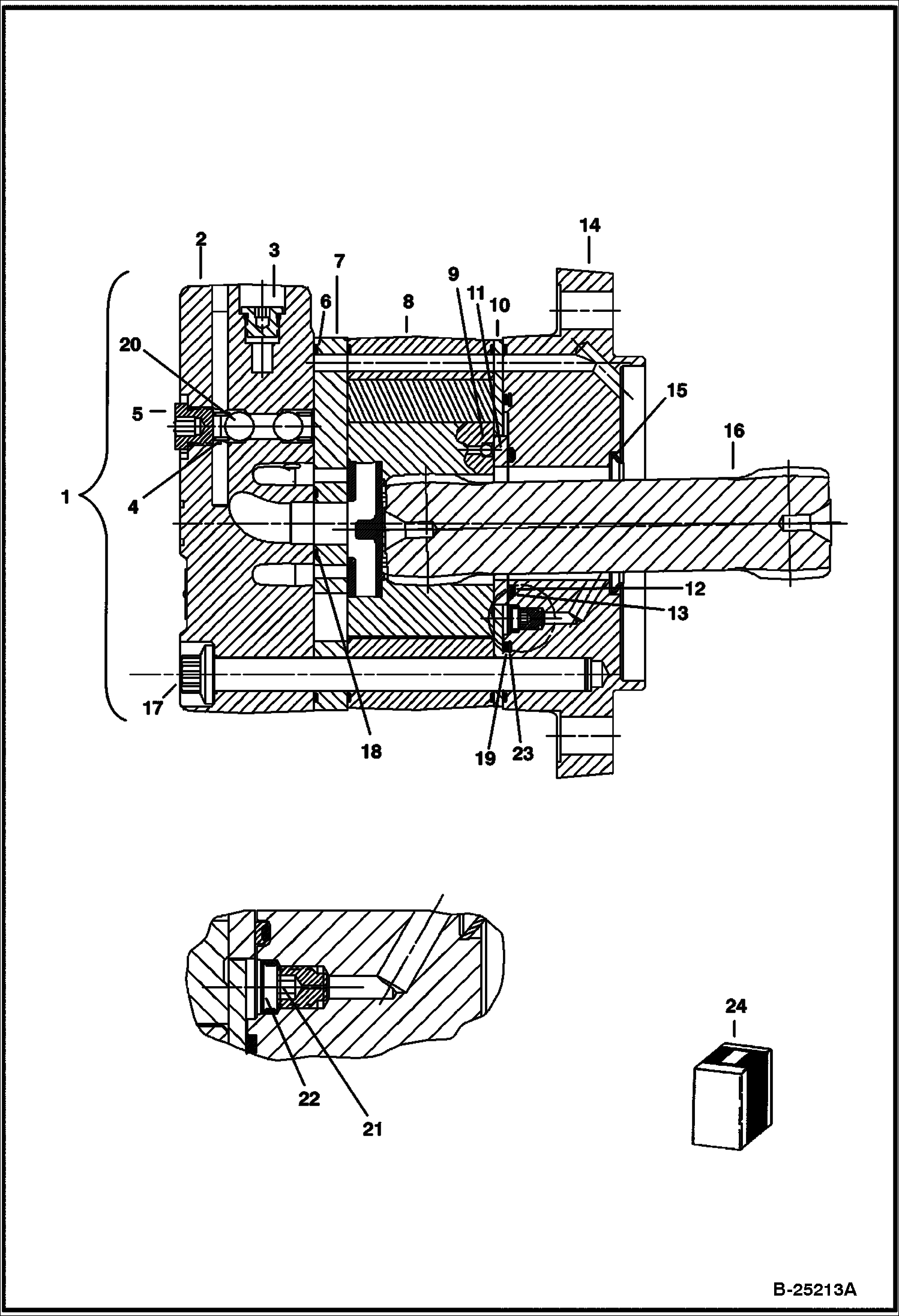 ЩЕТКА УГЛОВАЯ ПОВОРОТНАЯ (ГИДРАВЛИЧЕСКИЙ ДВИГАТЕЛЬ) (68-- 2310, A5CD И 231311101 - 14992)
