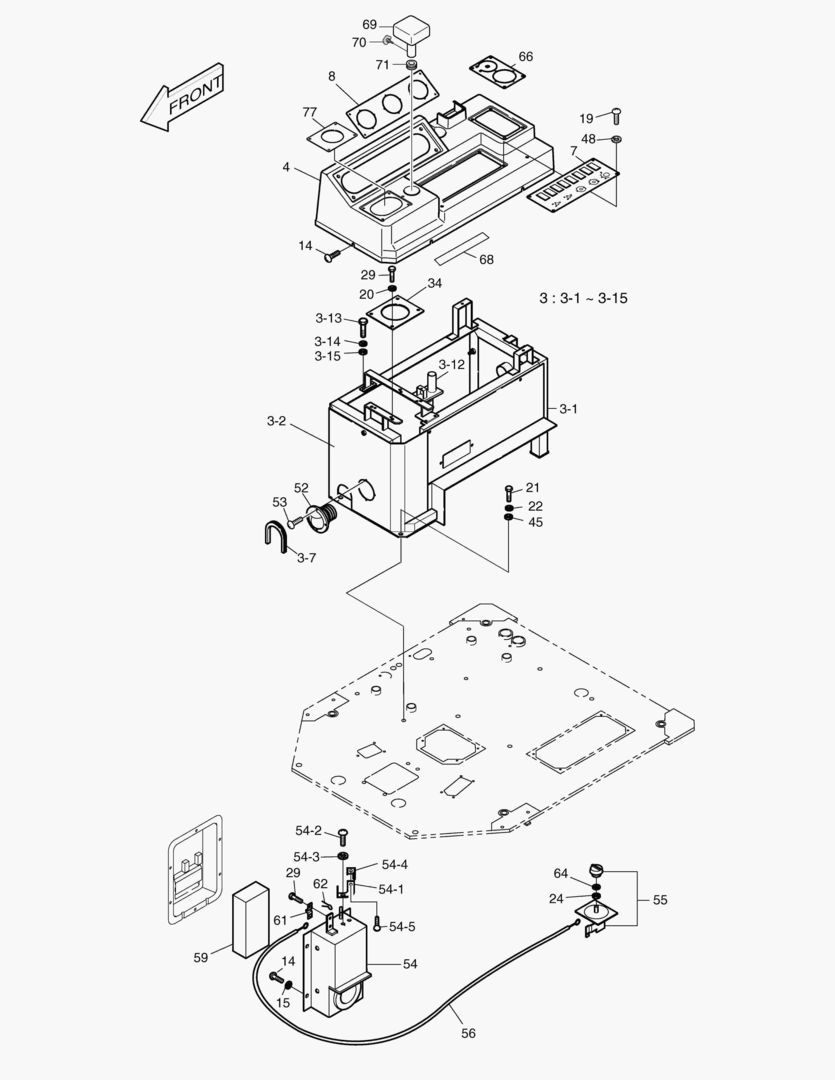 1320 CONTROL STAND-FOR ROPS CABIN [1001~1068]