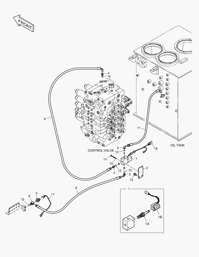 ТРУБОПРОВОД СЕРВОУПРАВЛЕНИЯ - 2 НАСОСА