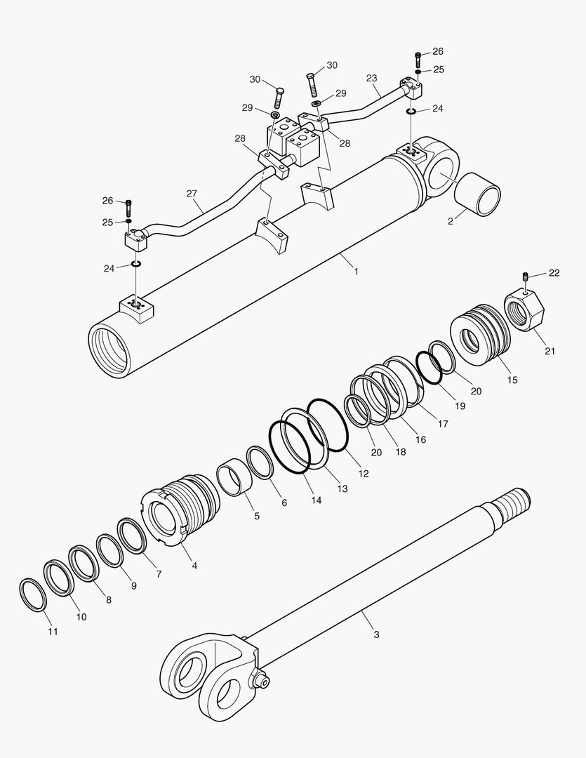 Схема ГИДРОЦИЛИНДР ПОДЪЕМА-УВЕЛИЧЕННЫЙ РУКОЯТЬ