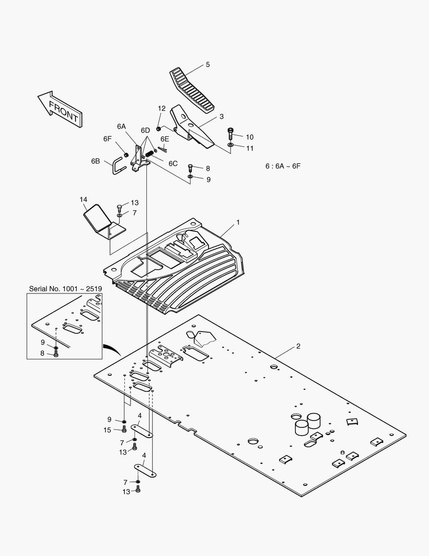 6530 FLOOR ASS`Y-ROTATING & TILTING