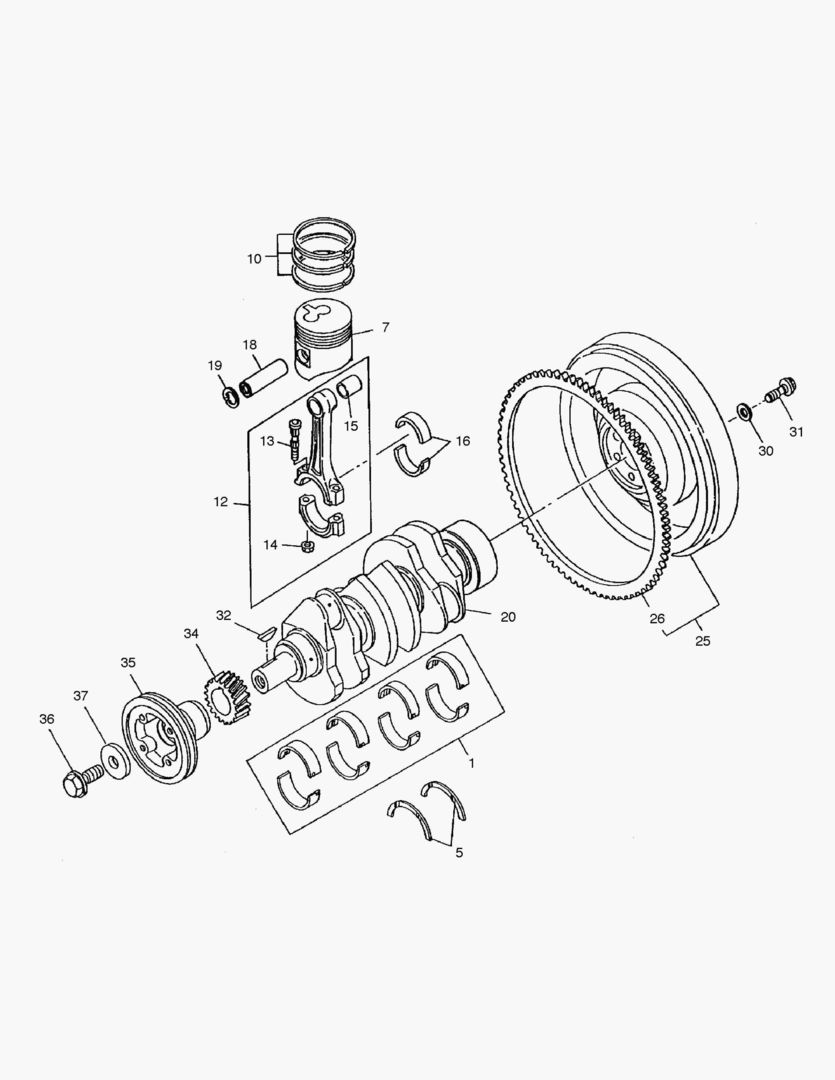 107 PISTON & CRANK SHAFT ASS`Y