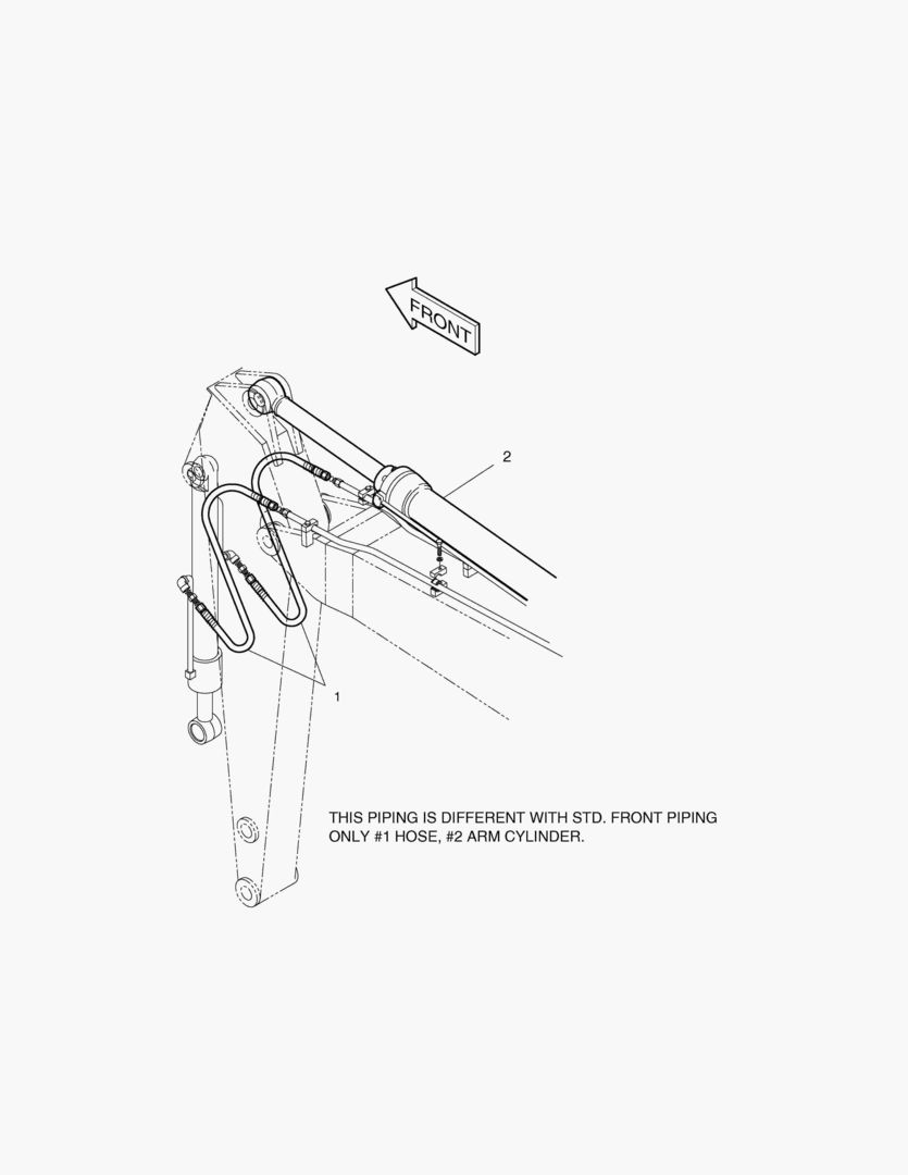 ПЕРЕДНИЙ ТРУБОПРОВОД-СТРЕЛА4.3 м+РУКОЯТЬ3.0 м