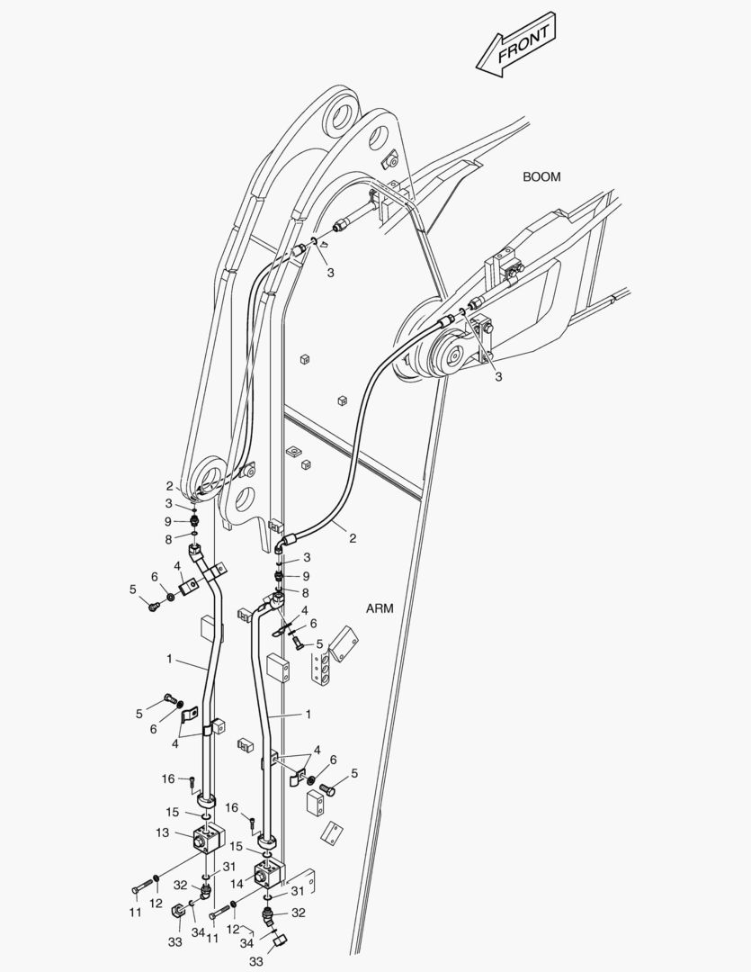 ГИДРОСИСТЕМА РУКОЯТИ - ВРАЩАЮЩИЙСЯ(РУКОЯТЬ 2.9 м)