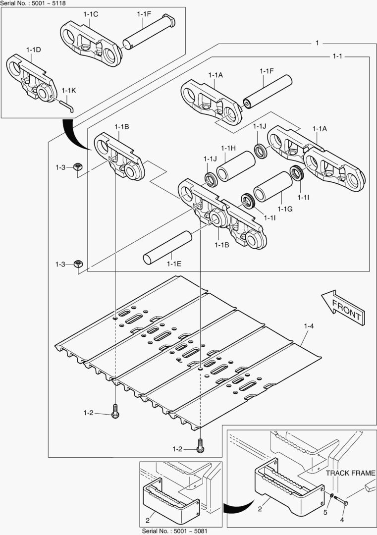 БАШМАК ГУСЕНИЦЫ В СБОРЕ - 800G