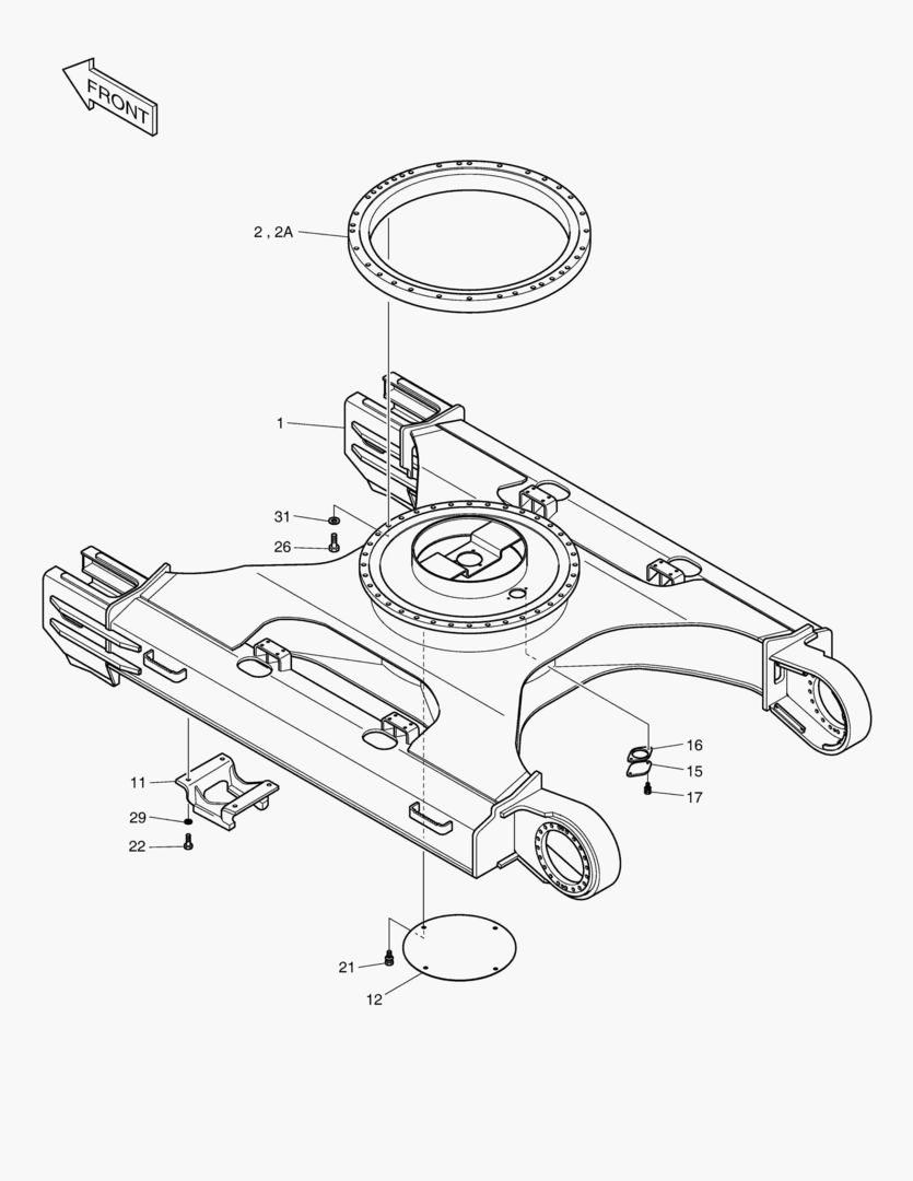 РАМА ГУСЕНИЦЫ-ШИРИНА ГУСЕНИЦЫ 3000 мм ОПЦИЯ