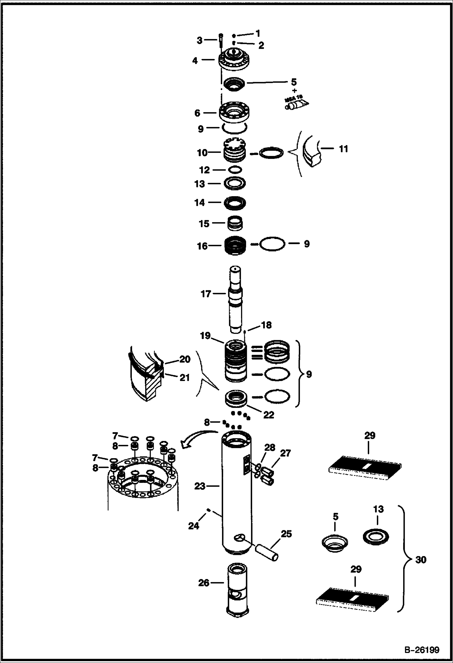 ГИДРОМОЛОТ (ВНУТРЕННИЕ ДЕТАЛИ) (HB1180) (ИСПОЛЬЗУЕТСЯ НА 335, 337, 341, 435)