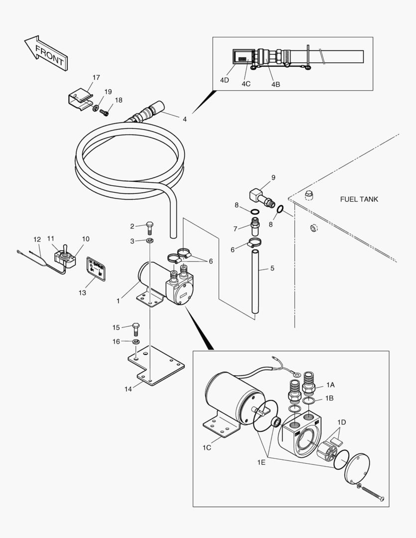 НАСОС ЗАЛИВНОЙ ГОРЛОВИНЫ ТОПЛИВА В СБОРЕ