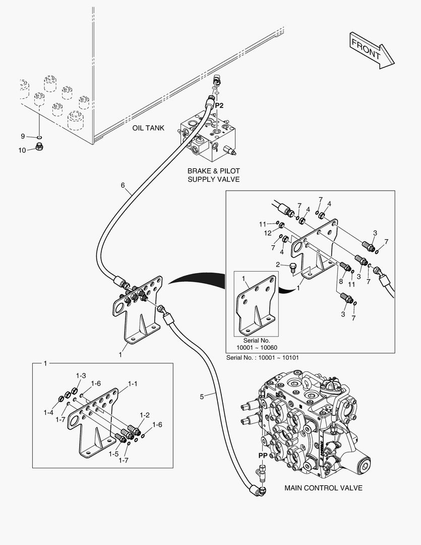 ТРУБОПРОВОД СЕРВОУПРАВЛЕНИЯ - 2 КАТУШКИ(ЭЛЕКТРИКА)