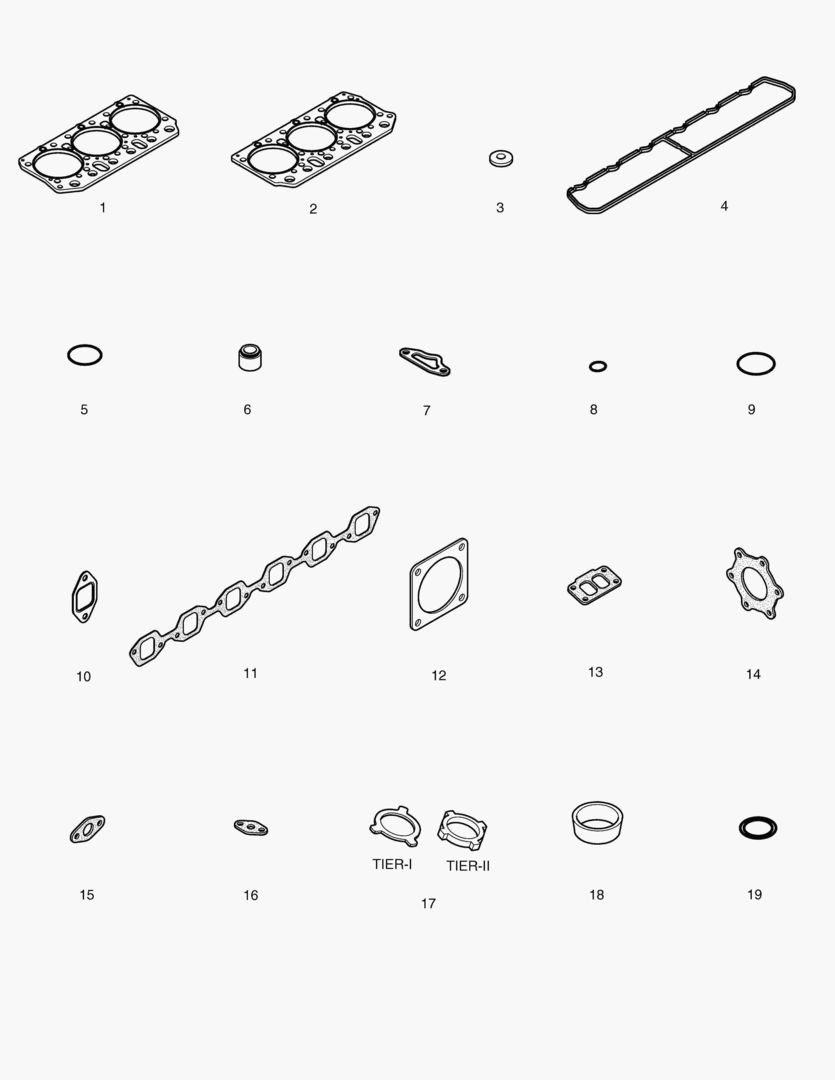 КОМПЛЕКТ ПРОКЛАДОК ДЛЯ КАПИТАЛЬНОГО РЕМОНТА-ВЕРХНИЙ
