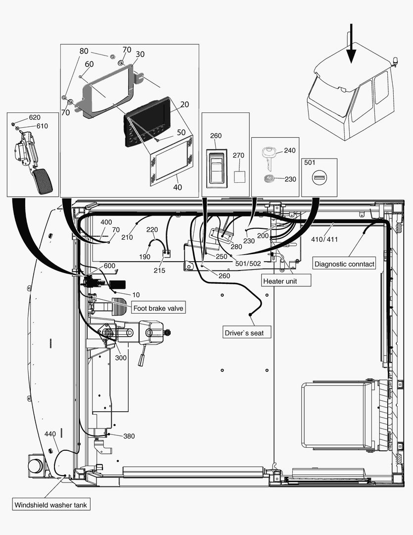 G230-4 EL.SYSTEM CABIN, MAIN CABLE SET