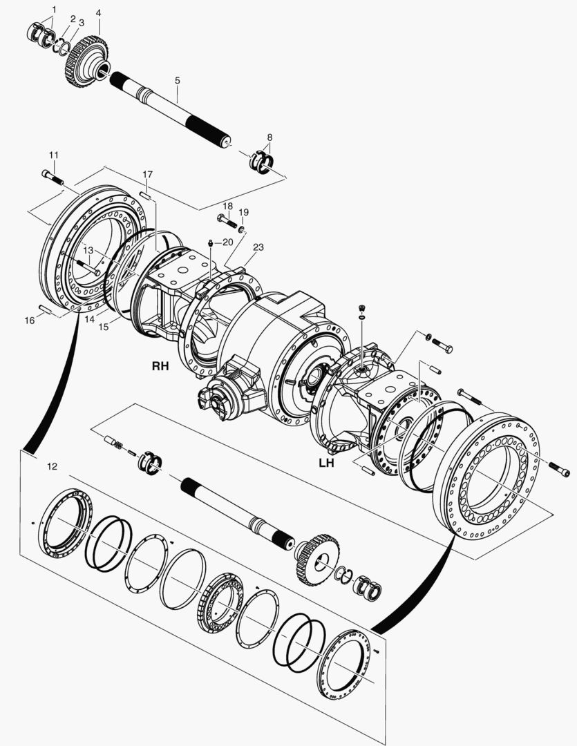 G092-40 AXLE HOUSING R.H. ASS`Y