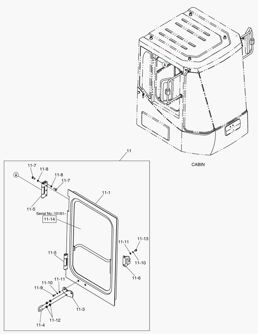 5125 CABIN - DOOR ASS`Y(R.H);TINED GLASS [~10627]