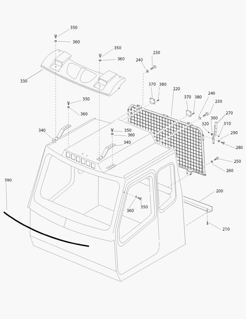 G310-4 CAB; EQUIPMENT OUTSIDE