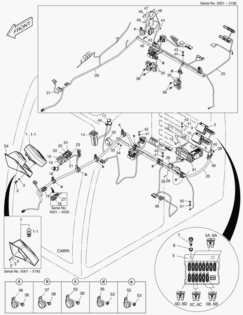 1630 ELECTRIC PARTS - CABIN [5001~5586]