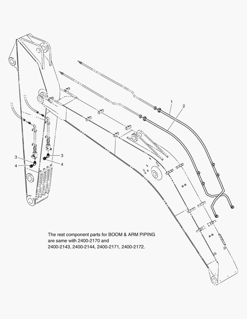 ПЕРЕДНИЙ ТРУБОПРОВОД(СТРЕЛА 4.3 м)-КОРЕЯ