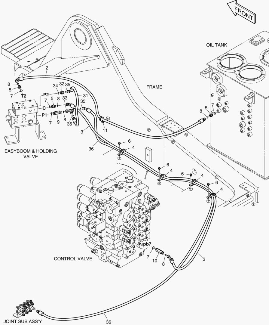 ТРУБОПРОВОД СЕРВОУПРАВЛЕНИЯ - СТРЕЛА ПЛАВАЮЩЕГО ТИПА