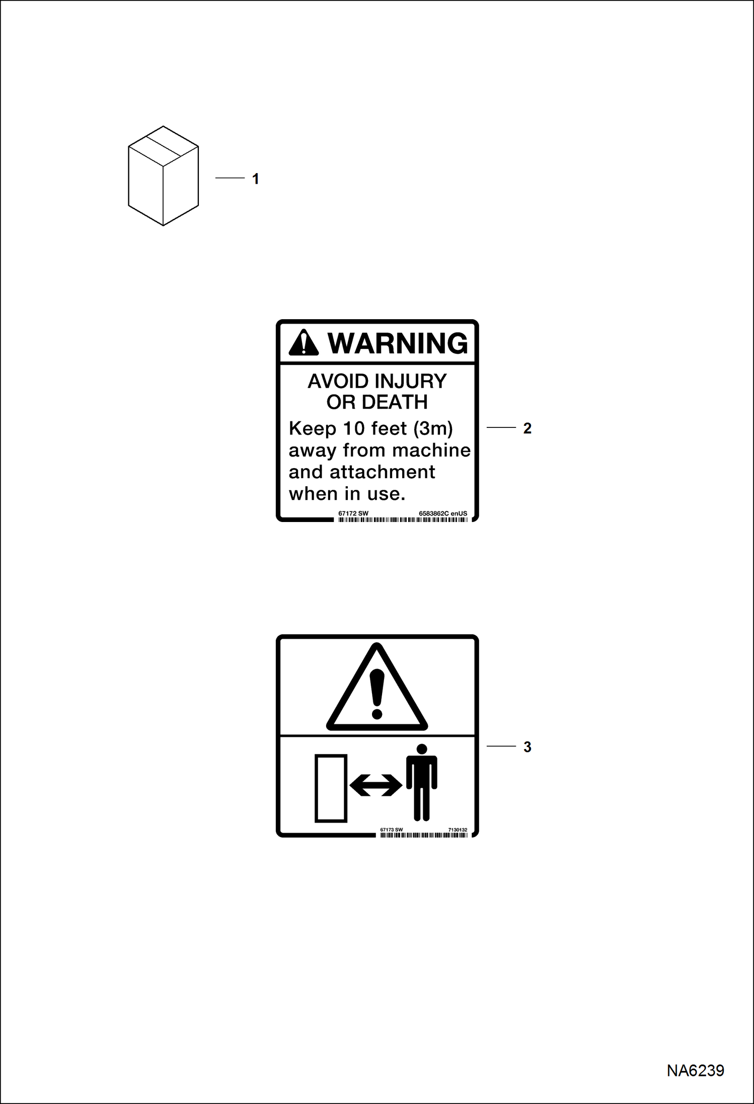 ОТВАЛ ДЛЯ УБОРКИ СНЕГА (ПРЕДУПРЕЖДАЮЩИЕ ТАБЛИЧКИ) (БЕЗ ТЕКСТА) (94-- A015) (120-- A01T)