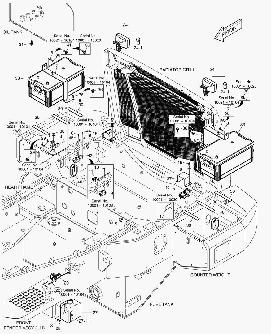 1670 ELECTRIC PARTS - BATTERY & REAR LAMP