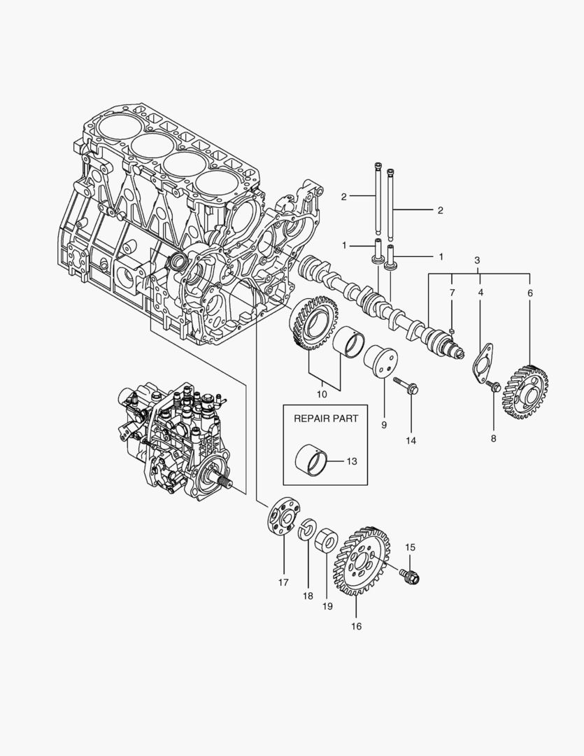 017 CAM SHAFT & DRIVING GEAR