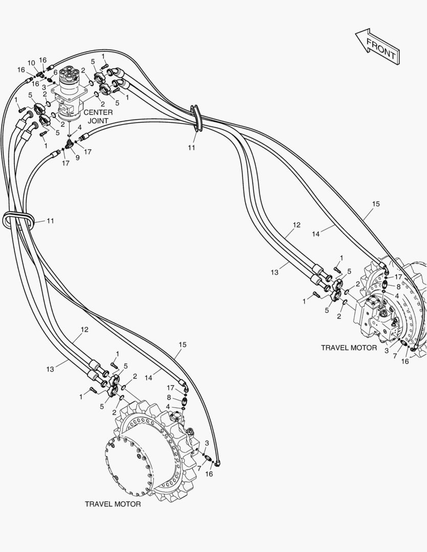 ТРУБОПРОВОД ХОДА-3 м ГУСЕНИЦЫ