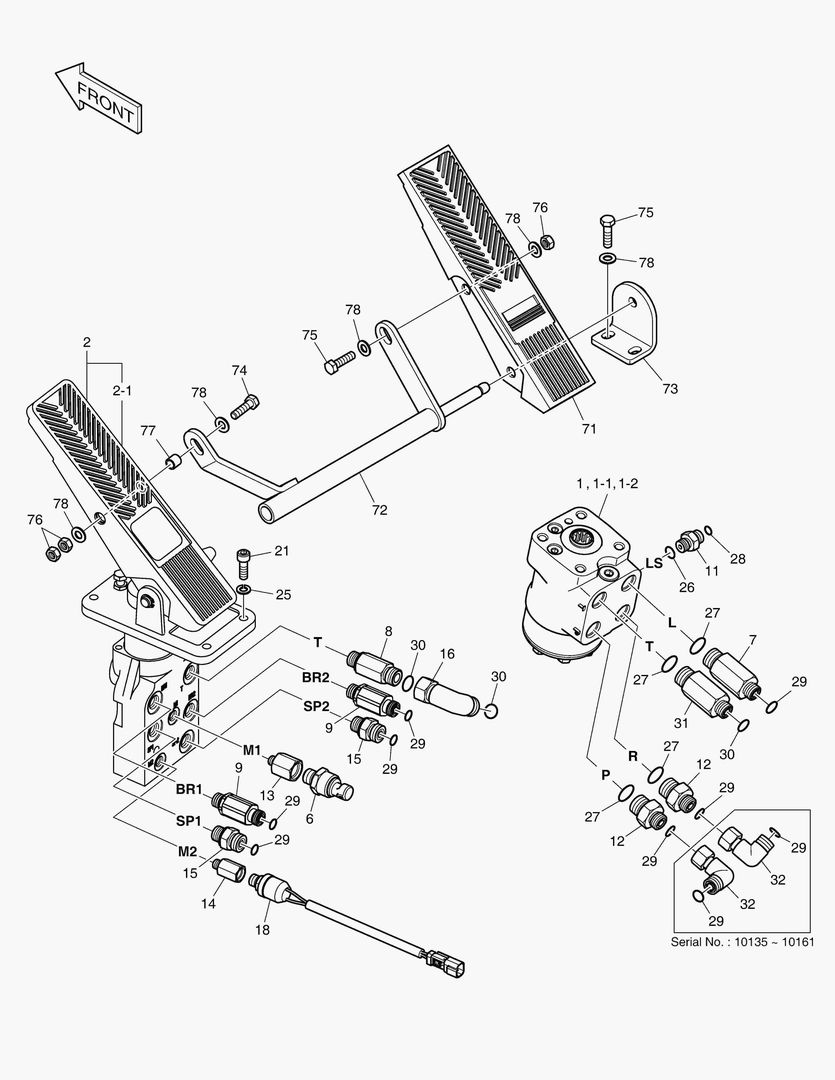 1230 BRAKE PEDAL VALVE & STEER UNIT