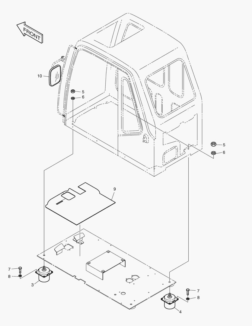 КРЕПЛЕНИЕ КАБИНЫ В СБОРЕ