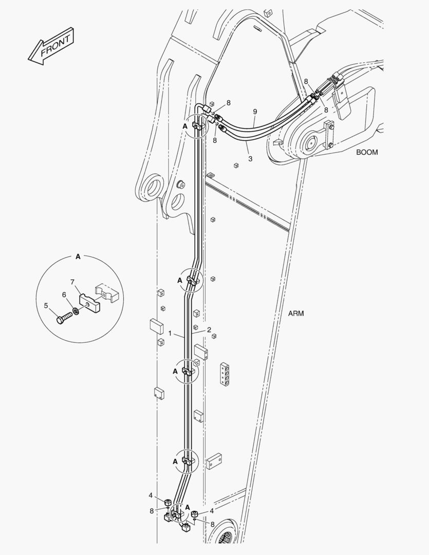 6260 ARM PIPING - QUICK CLAMP(ARM 3.35m)