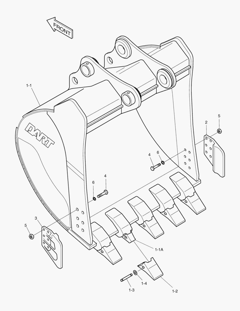 6200 BUCKET-1.14гЋҐ(48`)-SIDE PIN