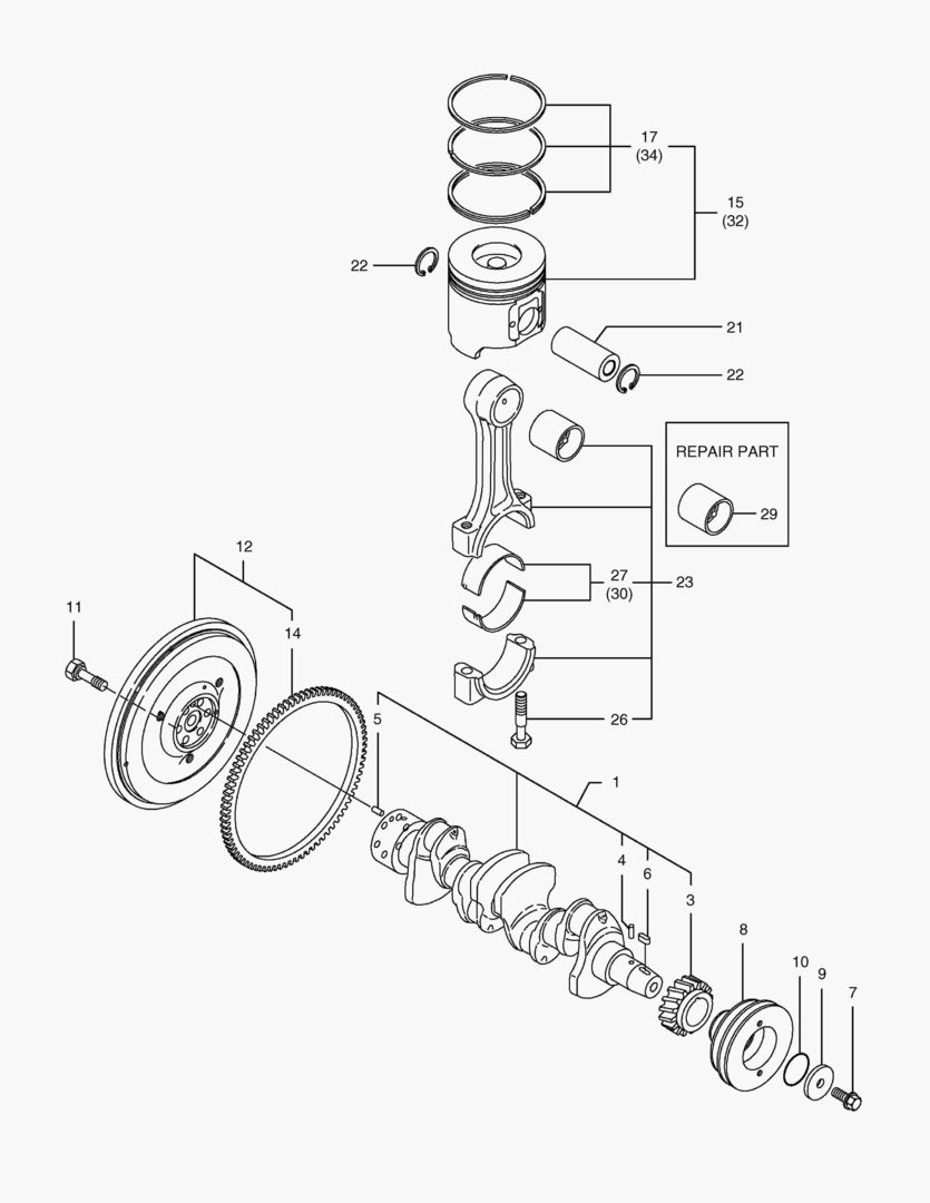 018 CRANK SHAFT & PISTON