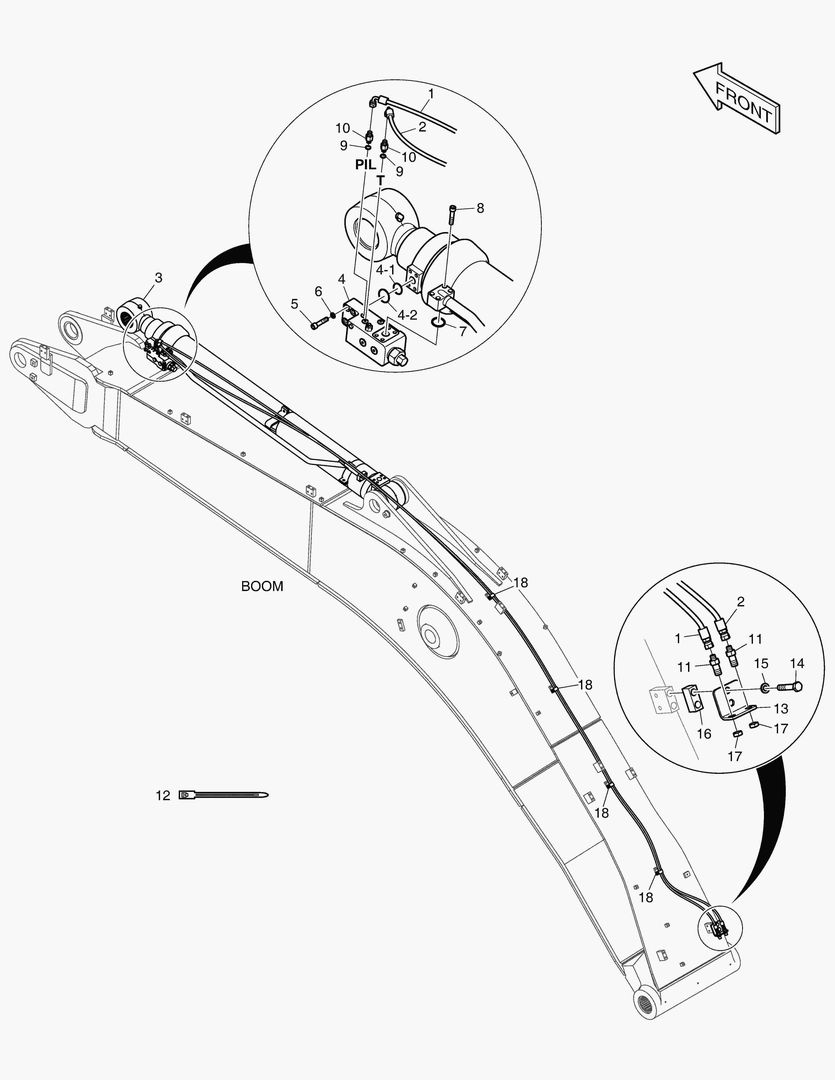 ГИДРОСИСТЕМА СТРЕЛЫ - КЛАПАН ЗАМКА РУКОЯТИ