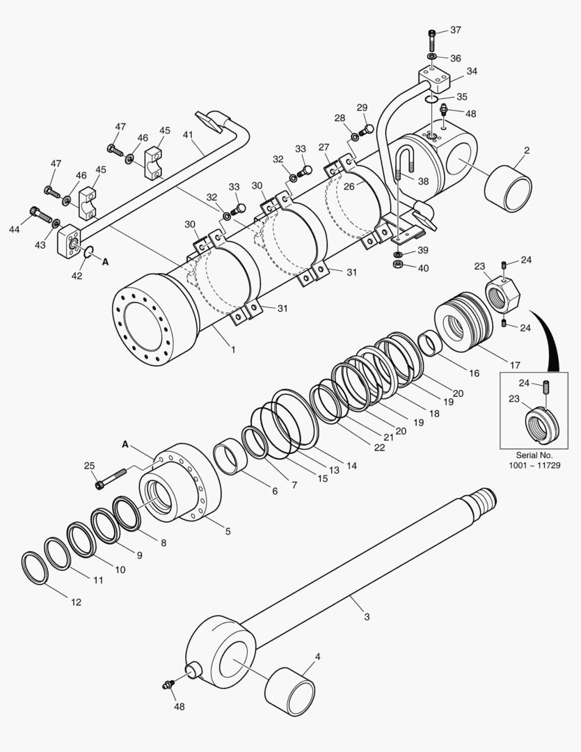 4391 BUCKET CYLINDER-ARM 6.0m [1254~]