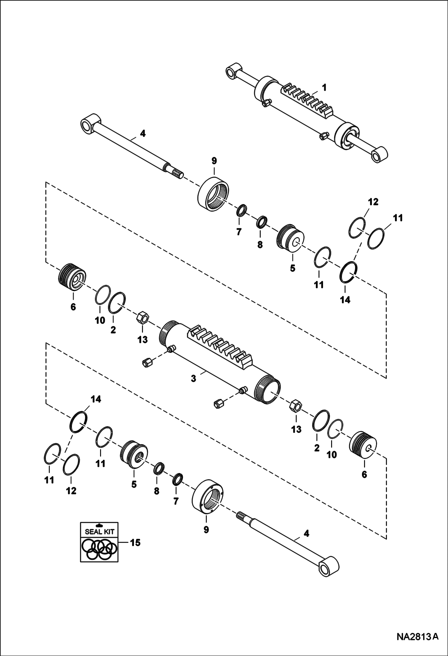 ЭКСКАВАТОР-ПОГРУЗЧИК (ЦИЛИНДР ПОВОРОТА) (3.75-- OD) (709 2700 И A54M) (709FDS 5841 И A5F3)
