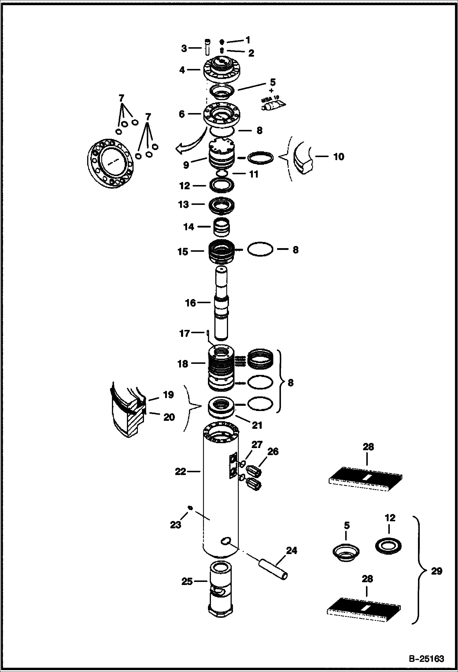 ГИДРОМОЛОТ (ВНУТРЕННИЕ ДЕТАЛИ) (HB680) (ИСПОЛЬЗУЕТСЯ НА 322 ,323, 325, 328, 425)