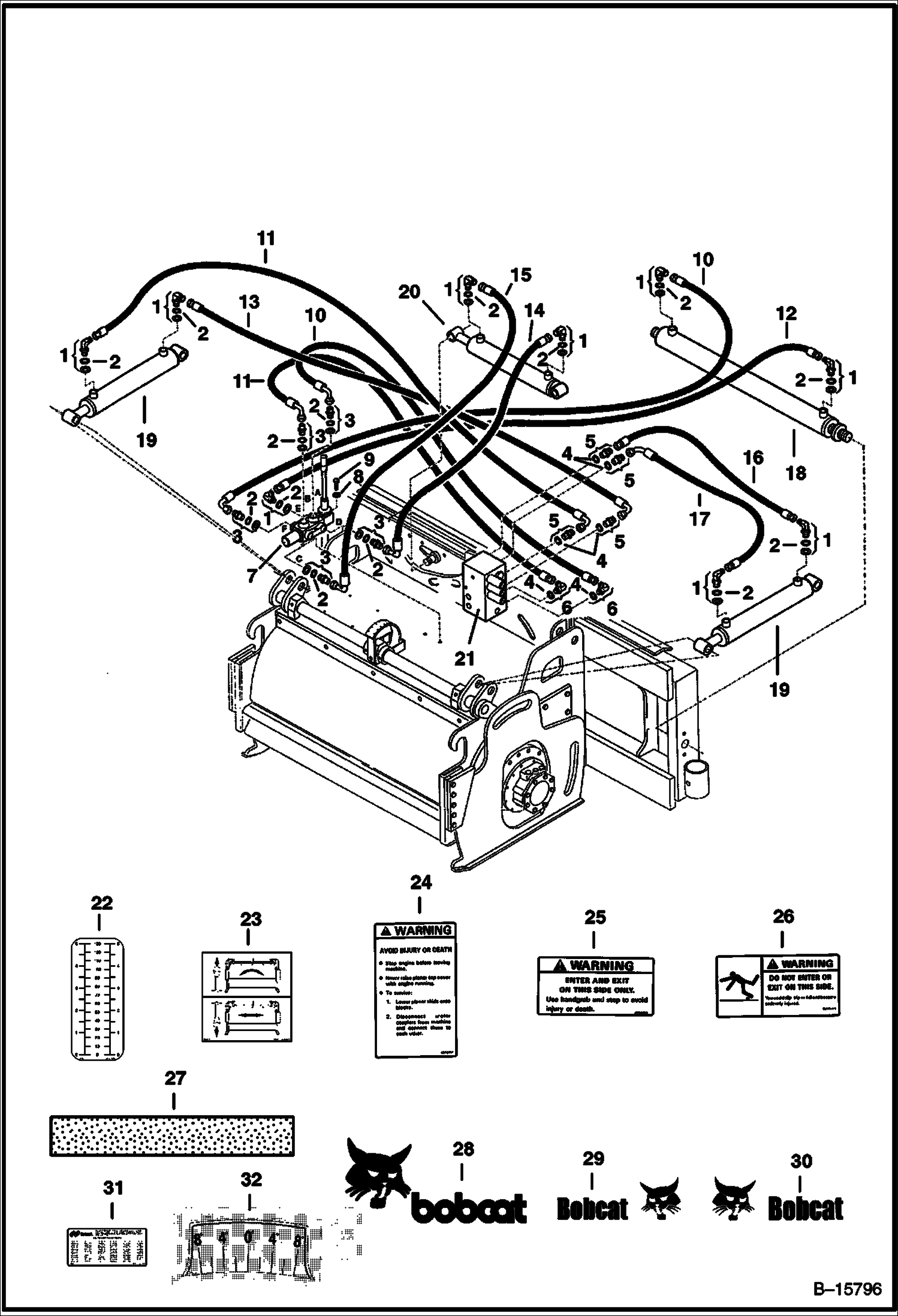 ПЛАНИРОВЩИК (СХЕМА ГИДРАВЛИЧЕСКОЙ СИСТЕМЫ) (40-- 991400101 - 01035)