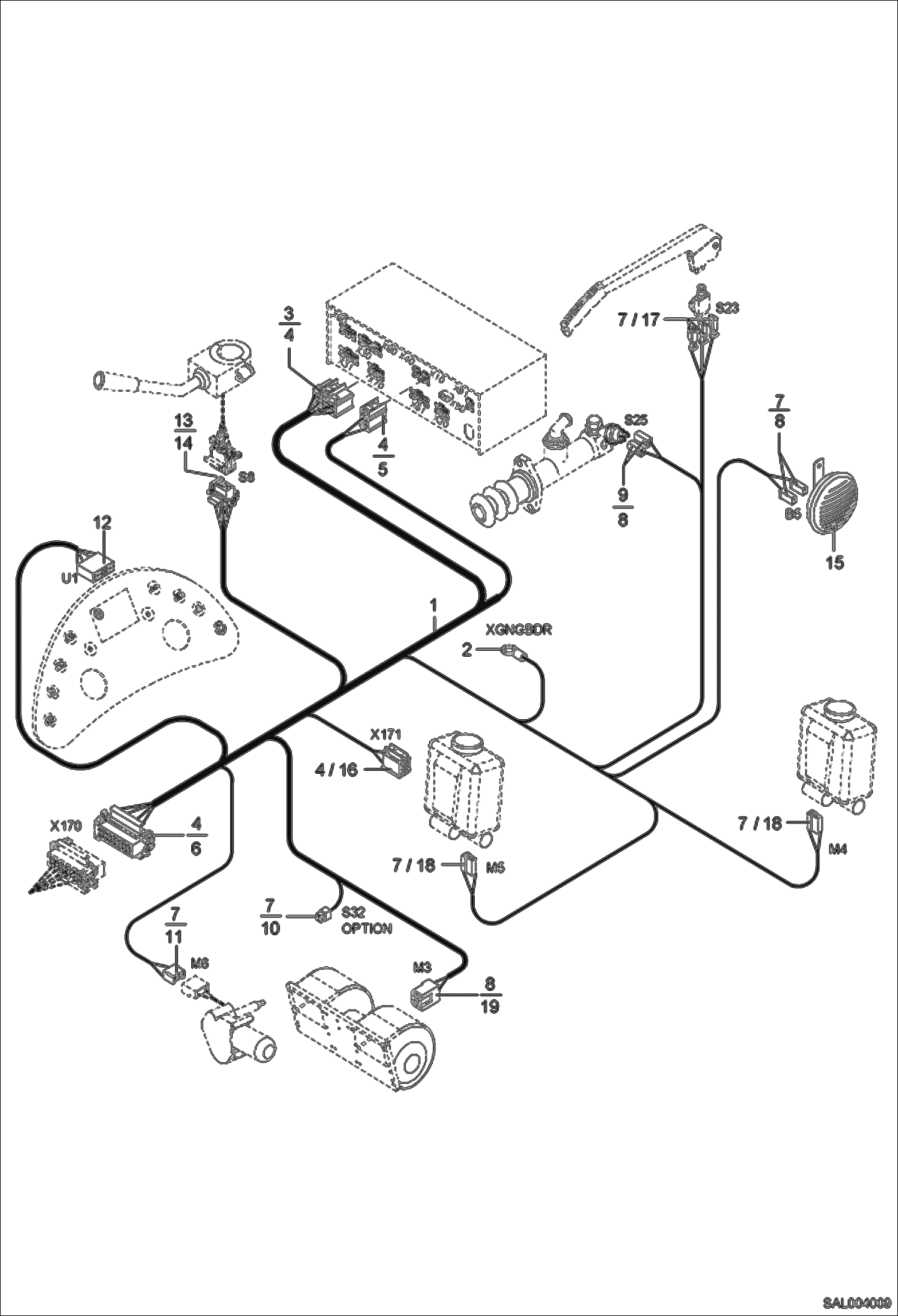 Схема ЭЛЕКТРООБОРУДОВАНИЕ КАБИНЫ ВОДИТЕЛЯ II