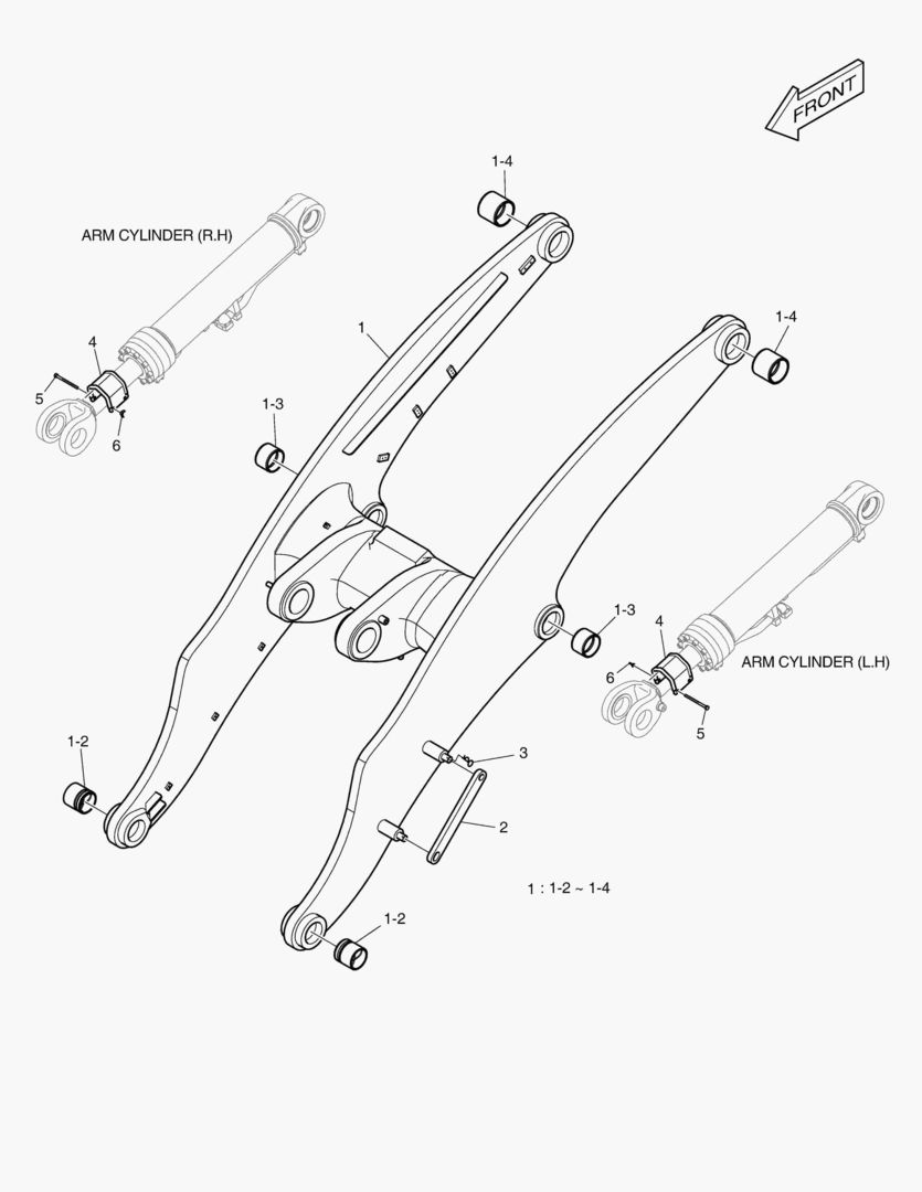 РУКОЯТЬ ПОГРУЗЧИКА - ДЛИННАЯ СТРЕЛА