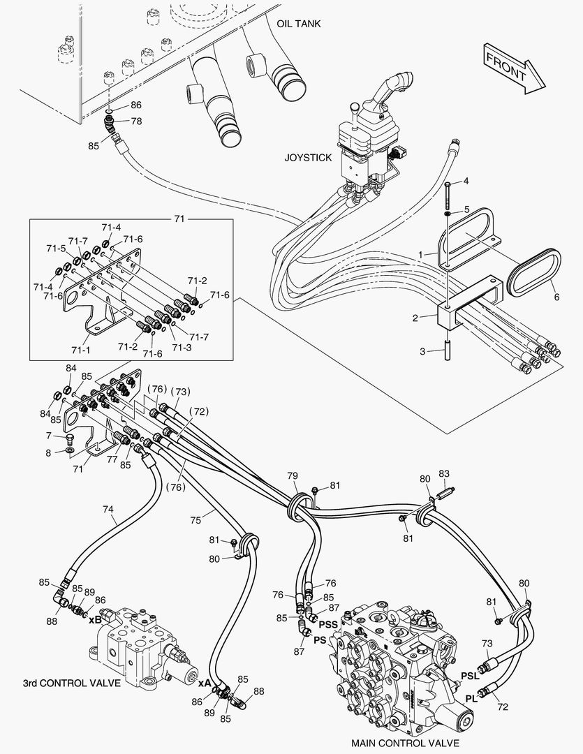 ТРУБОПРОВОД СЕРВОУПРАВЛЕНИЯ - 3-Й РЫЧАГ
